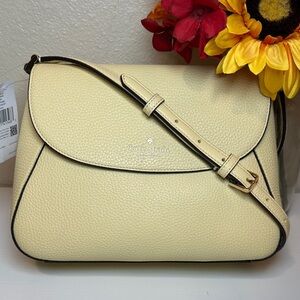 NWT Kate Spade Monica flap pebbled leather butter Crossbody Bag